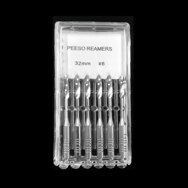 6Pcs/Pack Dental Endodontic Peeso Reamer Gates Drill Glidden Rotary 28mm 32mm Engine Use Stainless Steel Endo Files #1-6 Dentist