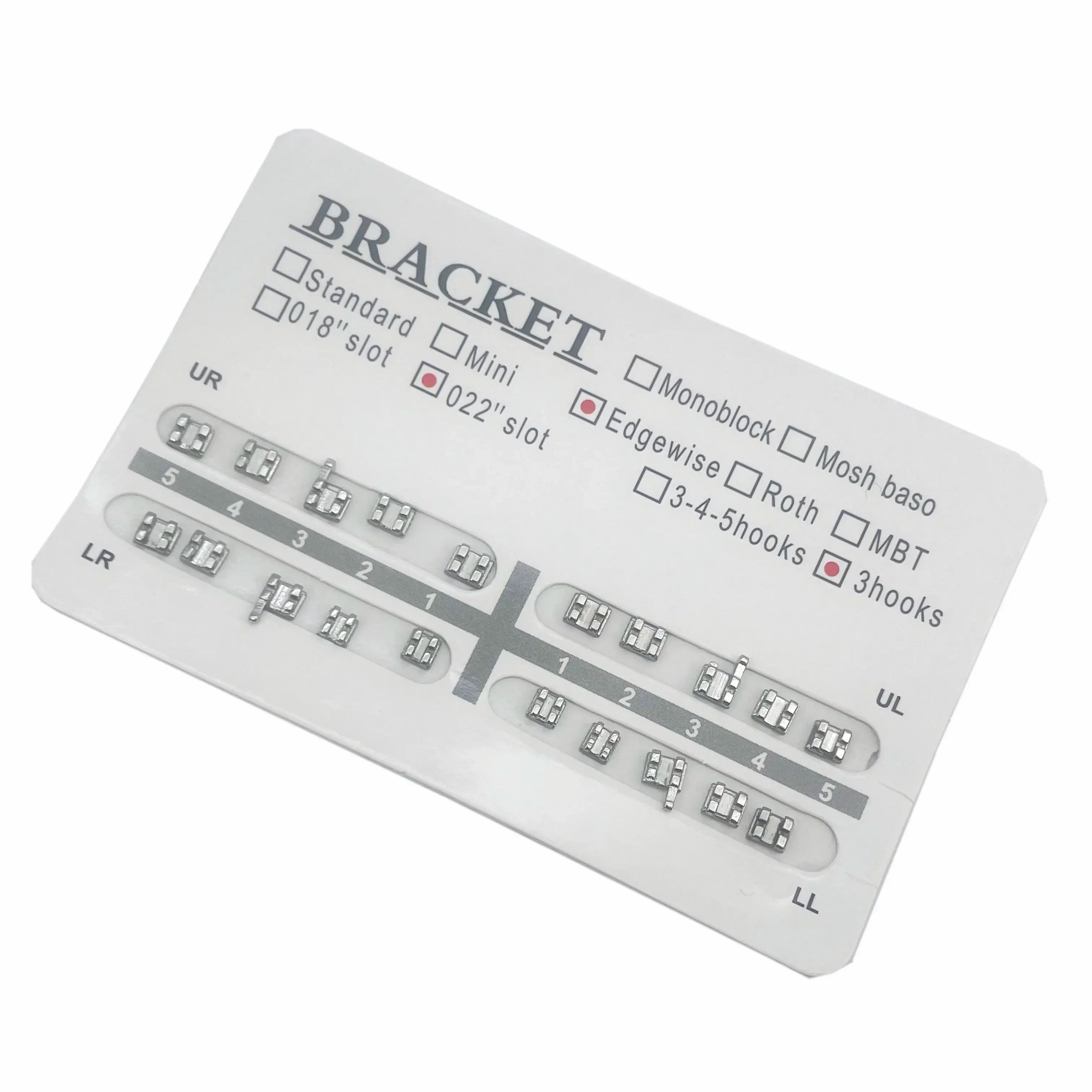 Dental Orthodontic Metal Braces Bracket Mini Roth/MBT/Edgewise 022 Hooks 345 Dental Bracket Dentist Product