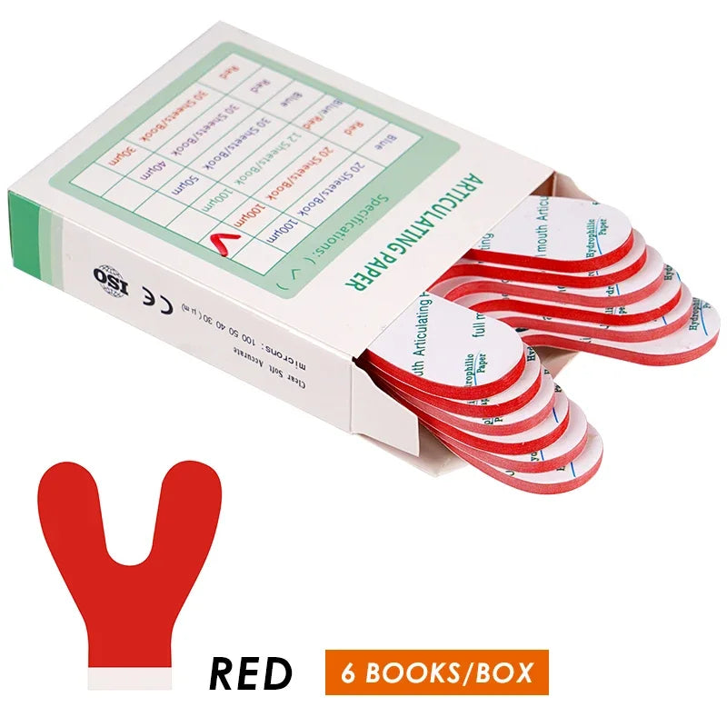 120Pcs/box Y Shape Dental Articulating Paper Full Mouth Whitening Articulation Occlusion Paper Dentistry Materials Tool