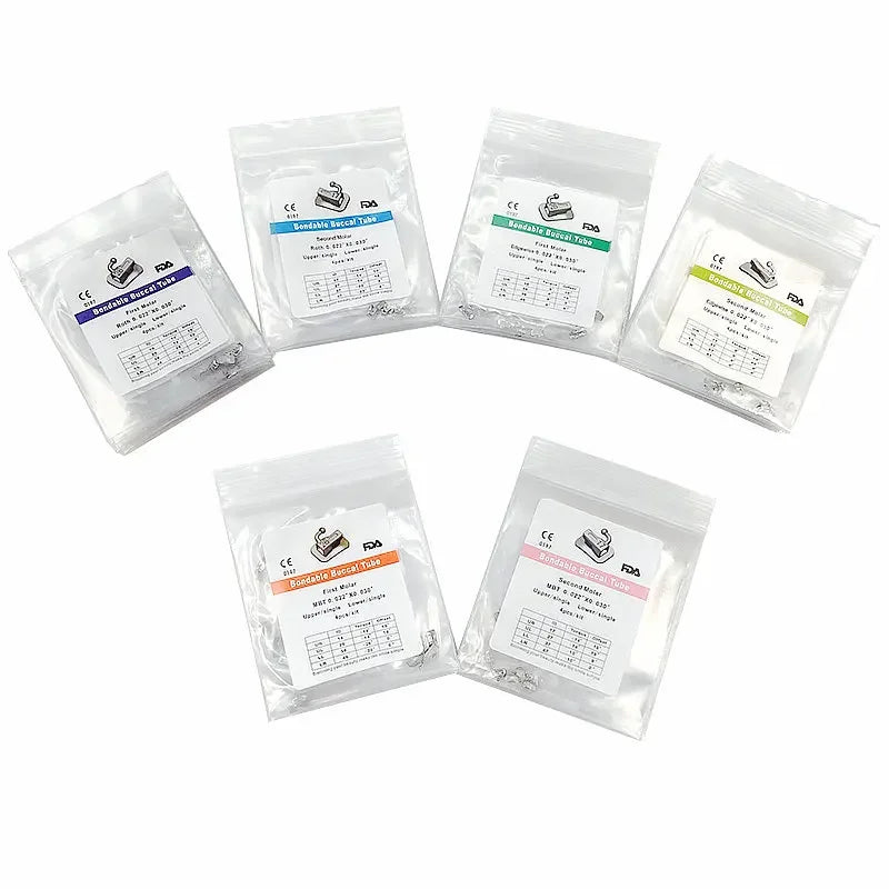 10 Bags Dental Bondable Buccal Tube Mesh Base Tubes Roth/MBT/Edgewise 0.022 Orthodontic Materials