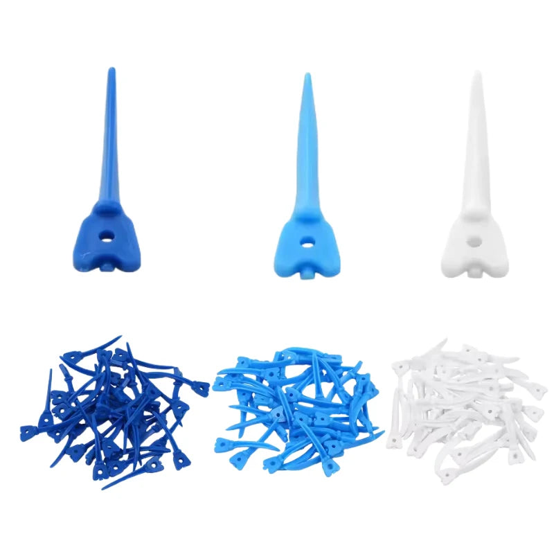 40pcs Dental Plastic Tulwar Wedges with Hole Tooth Gap Sectional Matrix Refill Disposable Oral Care Materials S/M/L