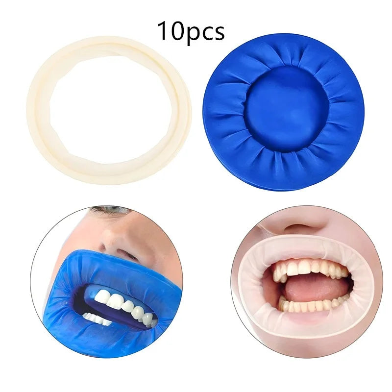 10Pcs Dental Rubber Disposable Sterile Mouth Opener Oral Cheek Retractor Expander Rubber Barrier Dentistry Teeth Whitening Tools