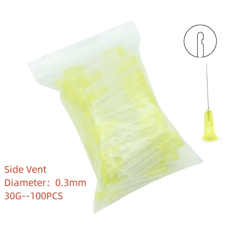 100Pcs Dental Endo Irrigation Needle Tip 25G/27G/30GA 30G Endo Syringe Root Canal Washing Needle Tip Dentistry Materials