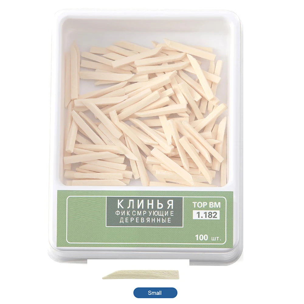 100PCS/BOX  Azdent Dental Wedges Composite  Wooden Wedges Matrix Matrices Dam Composite Tooth Seperator Tools