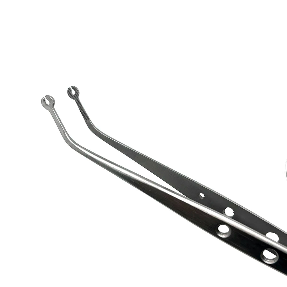 Dental Surgical Suture Tweezer Tip With Hole Operation Stitching Tweezer Suture Corn Tweezers Dressing Forceps Serrated Tip