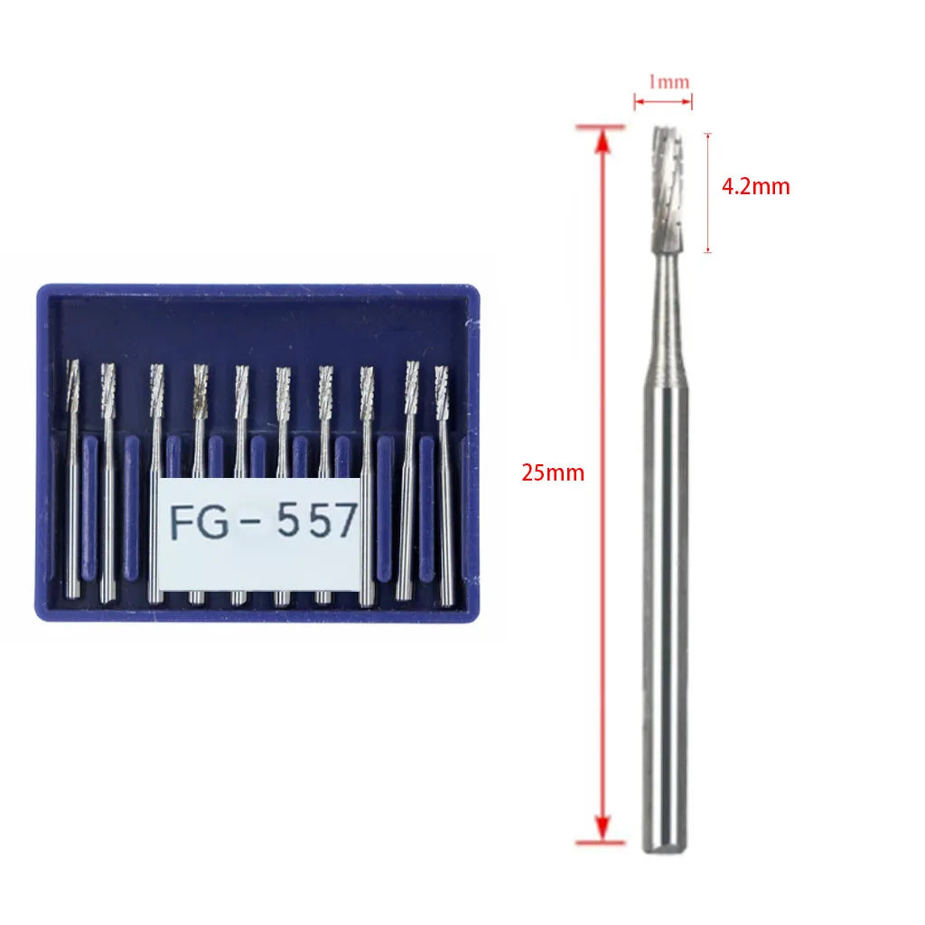 10Pcs/Box Dental Tungsten Carbide Burs Ball Round Head FG Series for High Speed Handpiece Dia.1.6mm Length 19mm FG330 FG169L FG1