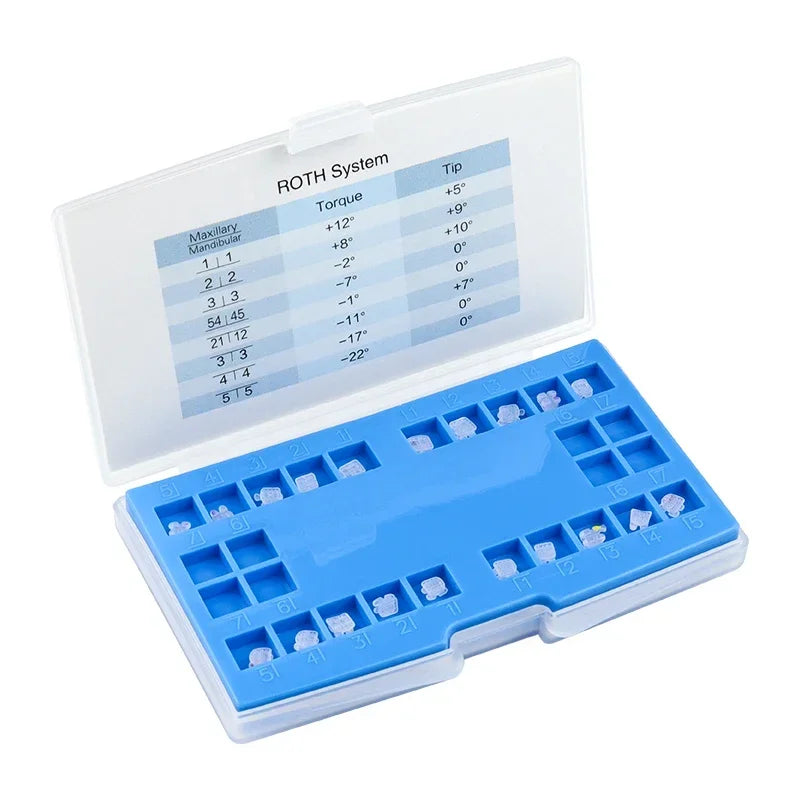 VVDental Dental Orthodontic Ceramic Brackets Roth MBT 345 Hooks Monoblock for Braces Teeth Alignment Material for Dentistry