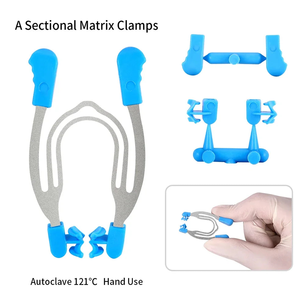Dental Matrix Sectional Contoured Matrices Clamps Wedges Metal Spring Clip Rings Dentist Tools Dental Lab Instrument