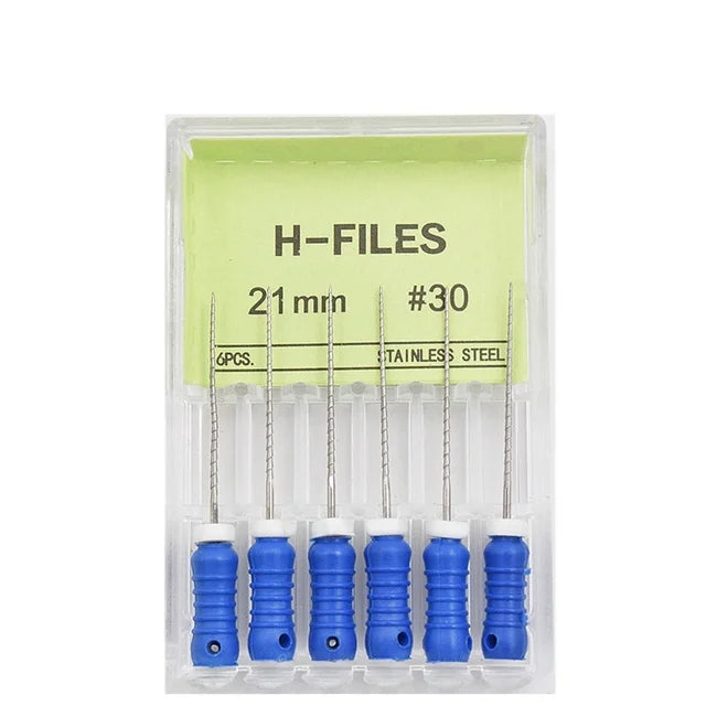 6Pcs/Box Dental Hand Use H Files Stainless Steel Endodontic Root Canal Files