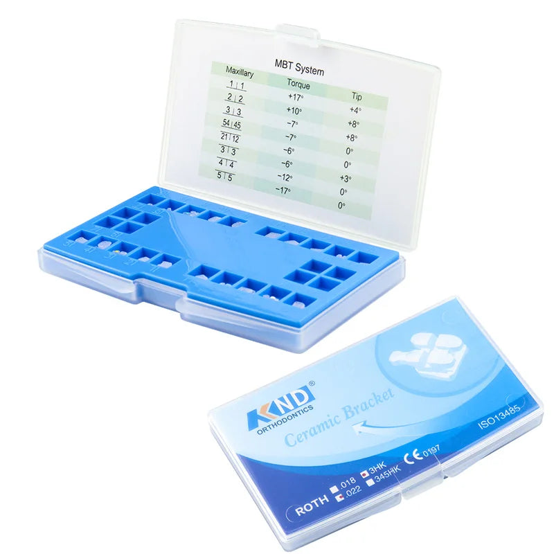 VVDental 1Packs Dental Material Orthodontic Brackets Passive Braces Ortodoncia Brackets Ceramic MBT/Roth 022 3/ 345Hooks