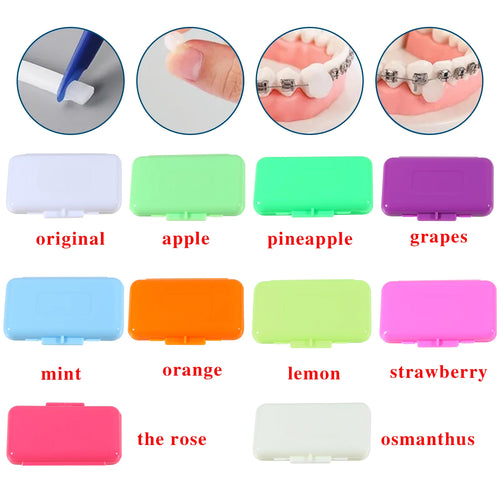 10Packs Dental Orthodontic Relief Wax for Bracket Patient Relief Protect Lips and Gums Irritation Fruit 10 Scents