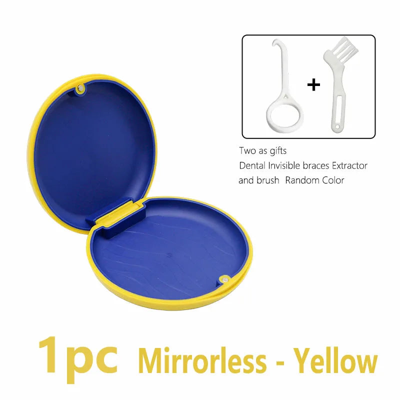 Oral Mouth Guard Aligner Braces Orthodontics Container Retainer Box Portable Travel False Denture Boxes Circular Magnetic Box