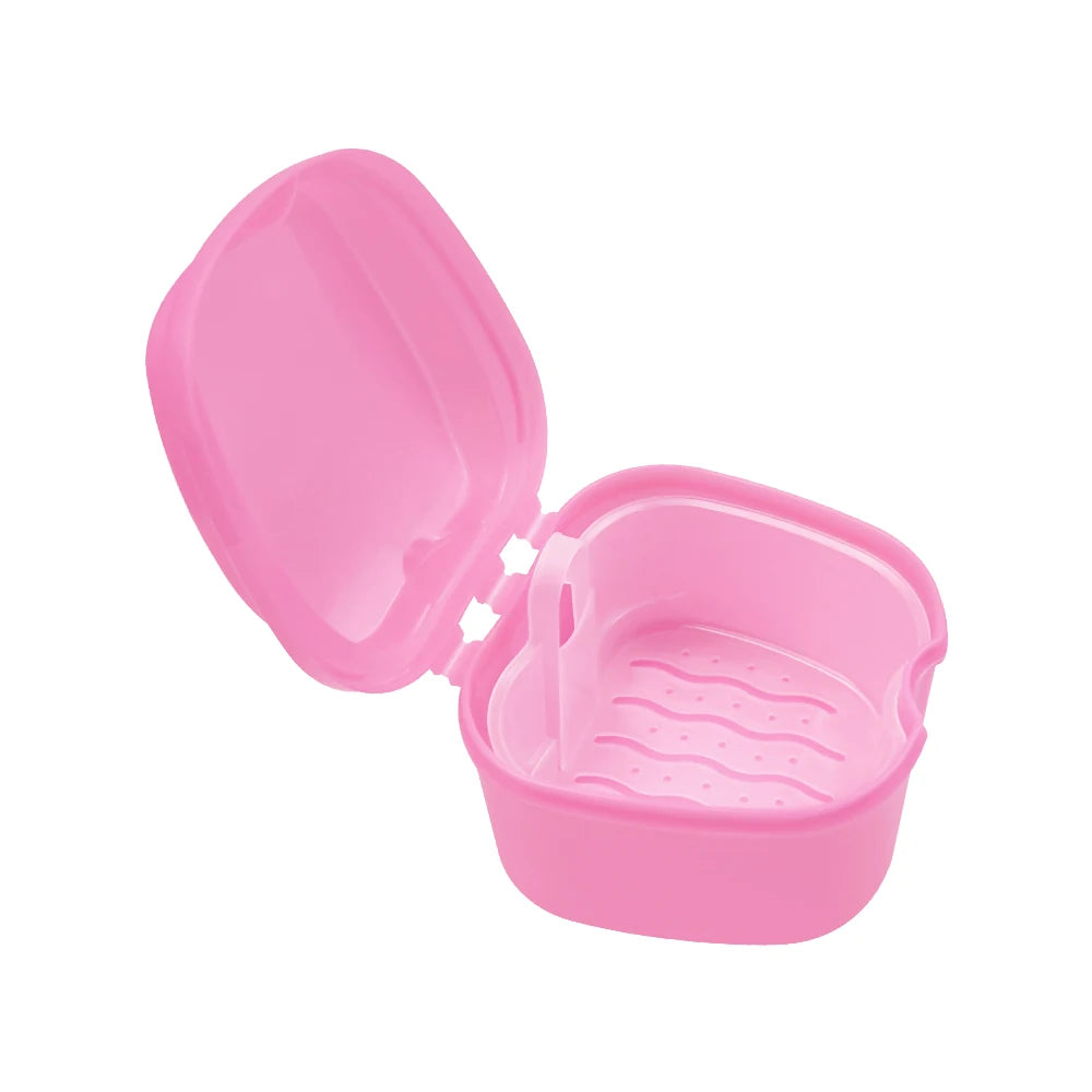False Teeth Case Dental Retainer Denture Bath Box Mouth Guard Orthodontic Cleaning Artificial Tooth Holder Oral Hygiene Supplies