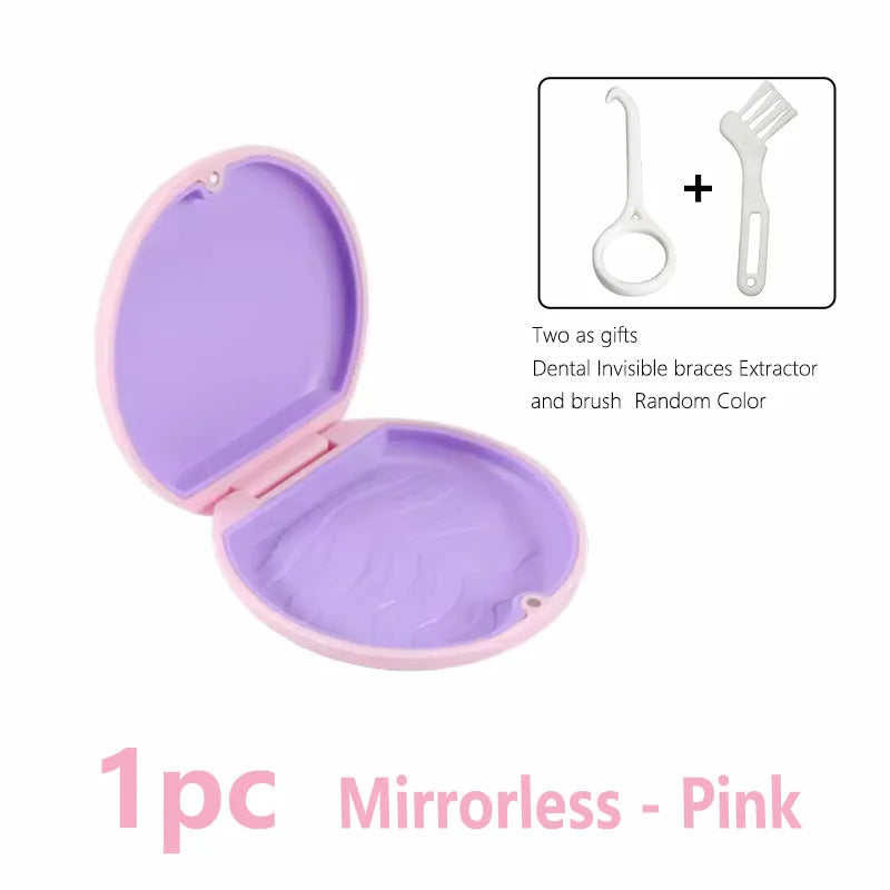 Oral Mouth Guard Aligner Braces Orthodontics Container Retainer Box Portable Travel False Denture Boxes Circular Magnetic Box