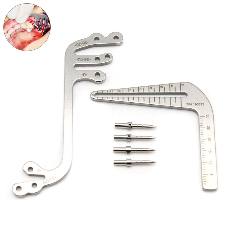 Dental Implant Guide Set Oral Planting Locator Positioning Guide Drilling Positioning Ruler Angle Ruler Implant Dentist