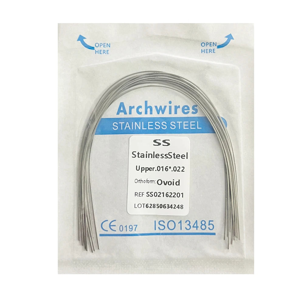 10pcs/pack Dental Orthodontic Stainless Steel Round/Rectangular Wire Ovoid Form Dentist Material Dental Arch Wire