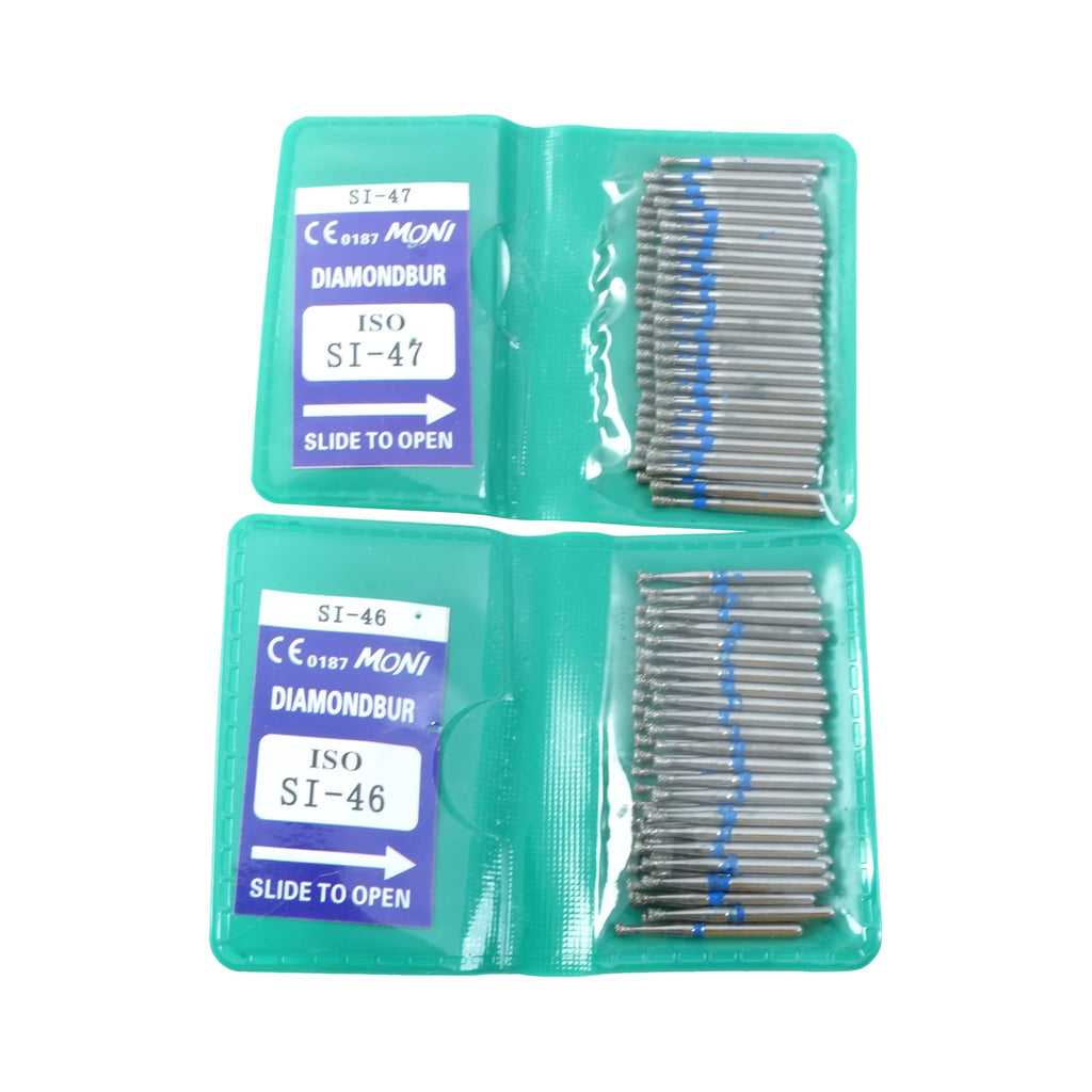 50Pcs/Bag Dental Diamond High Speed Burs for Polishing Smoothing 1.6MM High Quality Polishing Drill Dental Tools Odontología