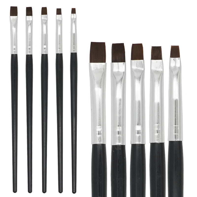 5pcs Dental Resin Brush Pen Porcelain Teeth Shaping Nylon Dentistry Adhesive Composite Cement Tool Nail Art Acrylic DIY Painting