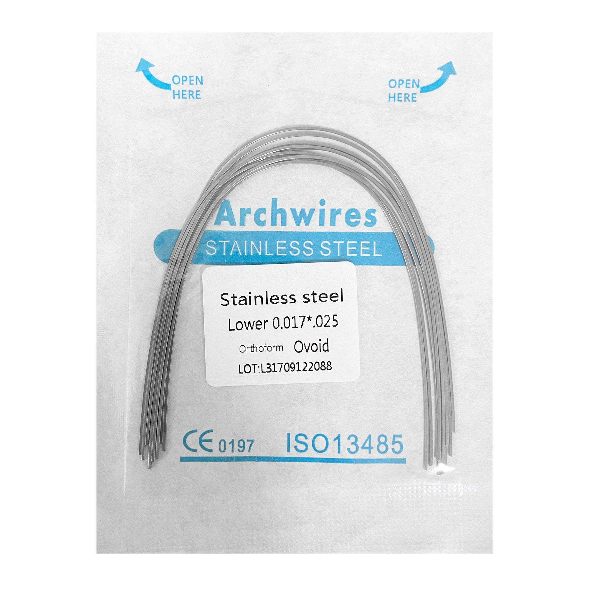 10pcs/bag Dental Orthodontic ArchWire Ti-Mo Alloy Archwire Natural Rect Upper Lower TMABeta Titanium Molybdenum Dentist Material