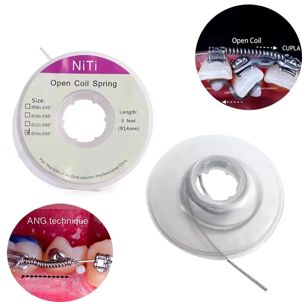 1Roll 3 Feet/914 Dental Orthodontic Niti Open Coil Spring Dental 0.008 0.010 0.012 0.014 Orthodontic Brackets Braces Archwires