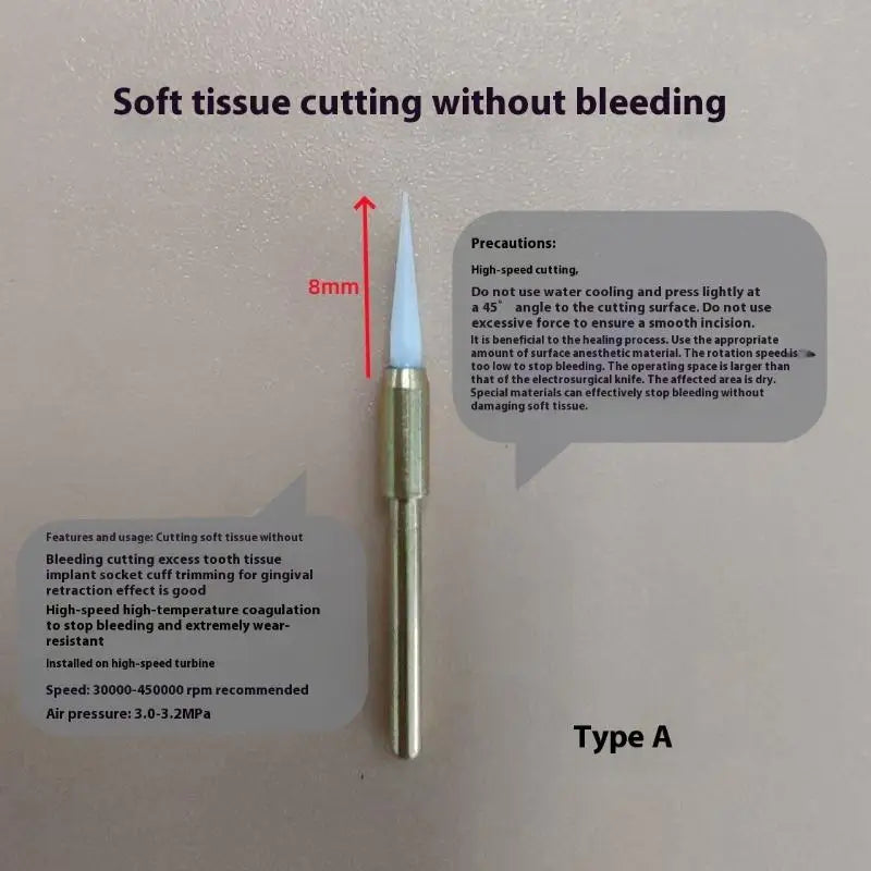 1Pcs Dental Soft Trimmer Burs Implant Surgical Ceramic Soft Tissue Gingiva Dentistry Surgical Tool