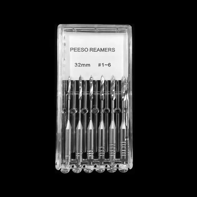 6Pcs/Pack Dental Endodontic Peeso Reamer Gates Drill Glidden Rotary 28mm 32mm Engine Use Stainless Steel Endo Files #1-6 Dentist