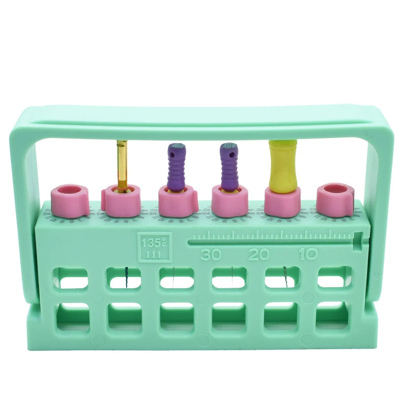 Dental Autoclavable Disinfection Record Times Endo Files Holder Box Instrument 6 Holes For Dentist Tool 1pcs