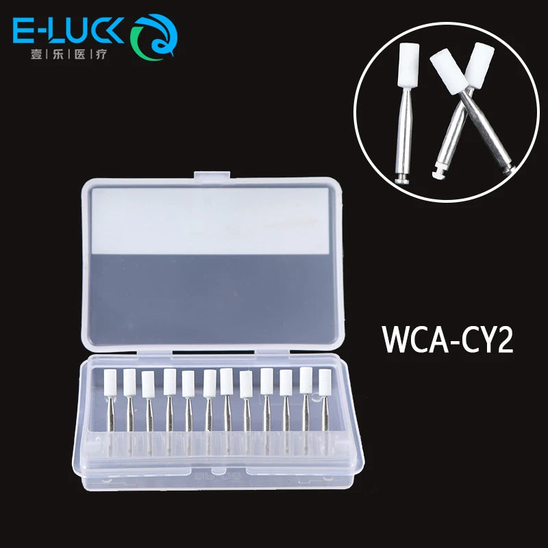 Dental Polishing White Stone Burs Cone/Flame/Round Shape Abrasion Bur Fit For High Speed Handpiece 1.6mm Dentistry Material