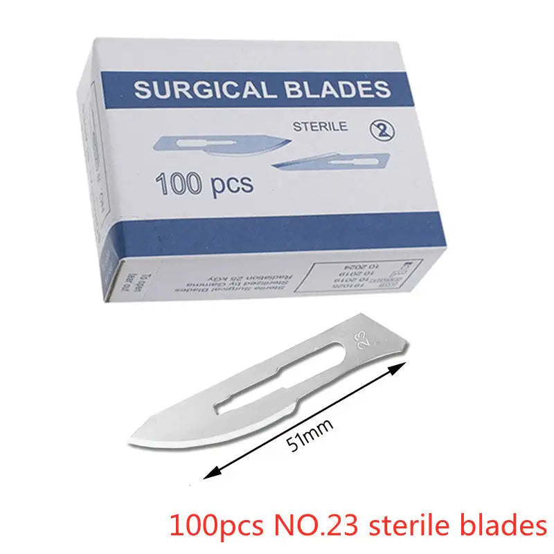 100pcs Sterile Carbon Steel Surgical Blades for DIY Cutting Phone Repair Carving Animal Grooming Maintenance Scalpel Knife