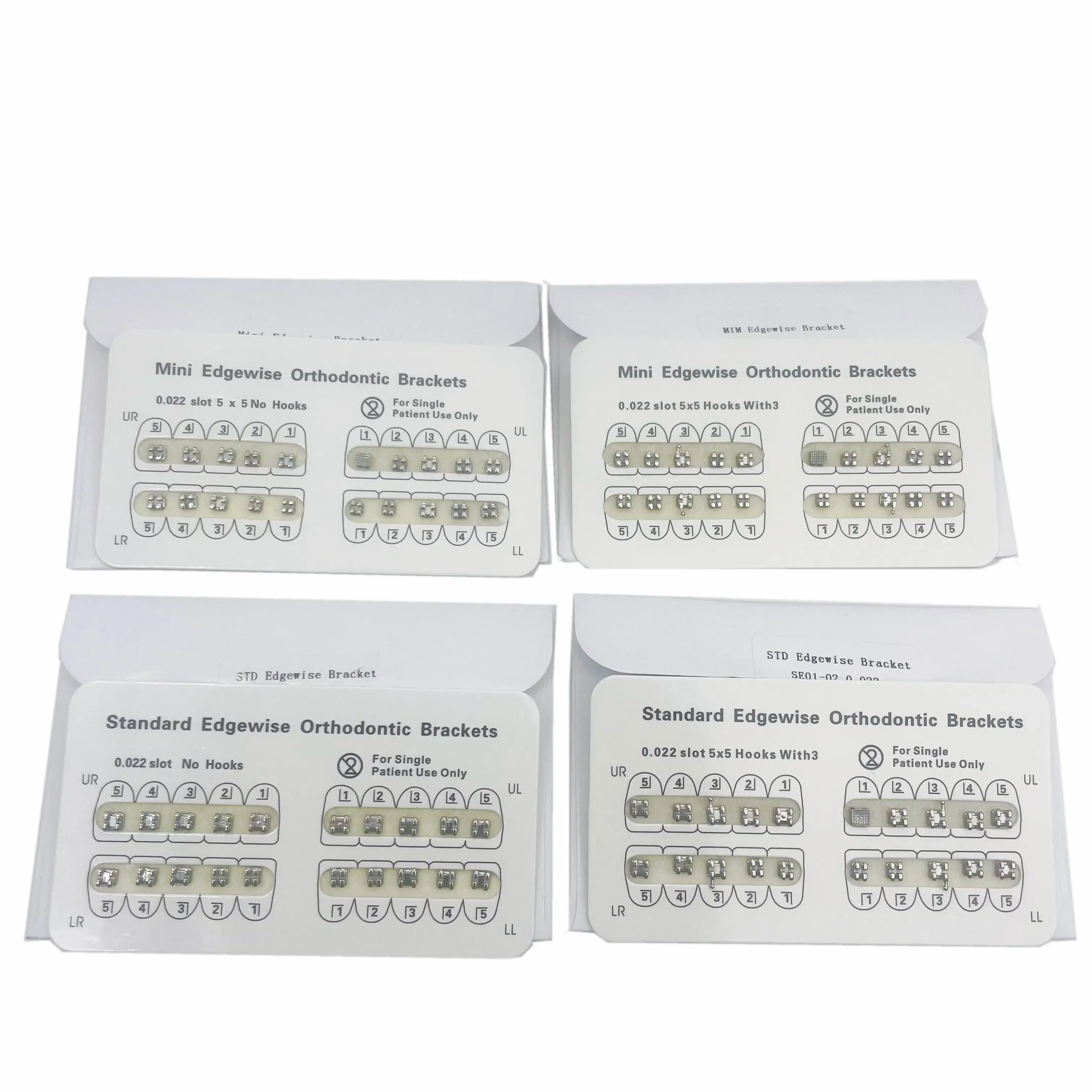 Dental Orthodontic Metal Braces Bracket Mini Roth/MBT/Edgewise 022 Hooks 345 Dental Bracket Dentist Product