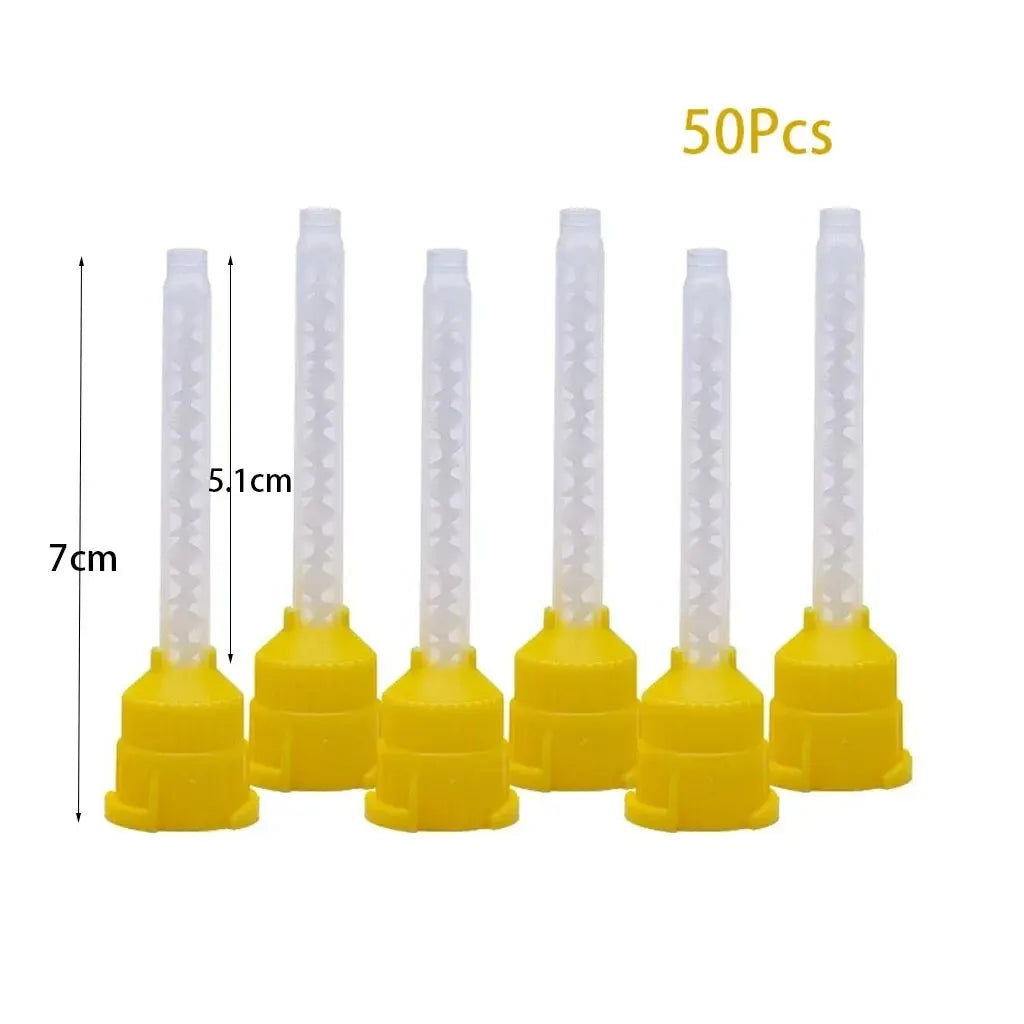 100/50pcs Dental Materials Dentistry Silicone Rubber Conveying Mixing Head Disposable Impression Nozzles Mixing Tips Mixing Tube
