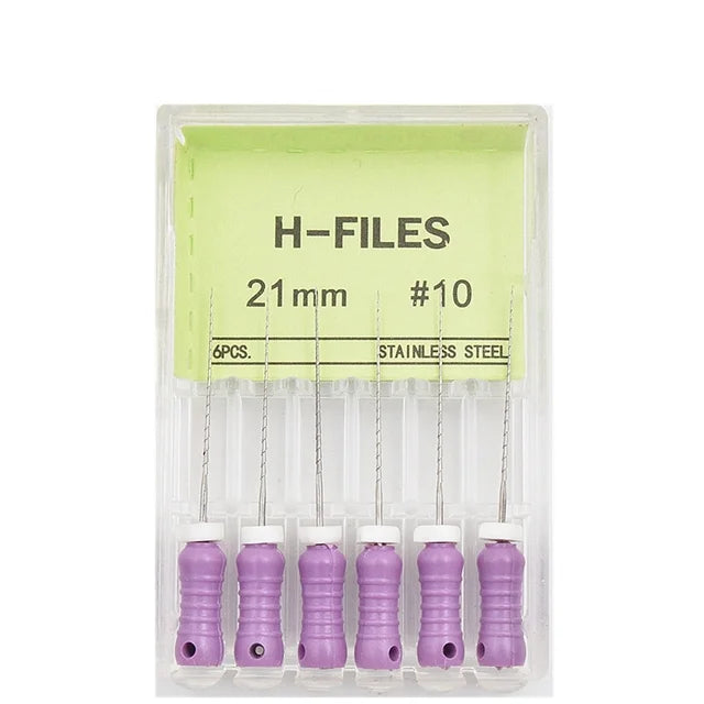 6Pcs/Box Dental Hand Use H Files Stainless Steel Endodontic Root Canal Files