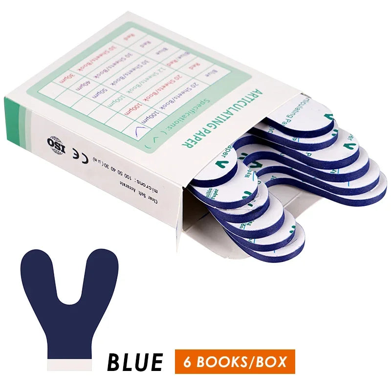 120Pcs/box Y Shape Dental Articulating Paper Full Mouth Whitening Articulation Occlusion Paper Dentistry Materials Tool