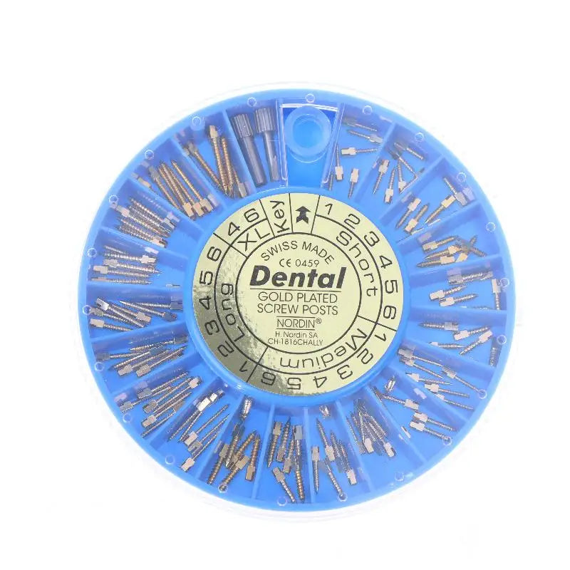 120 Pcs/Box Dental Endodontic Conical Screw Post Endo Root Canal Pins Pure Titanium Gold Plated Stainless Steel Material