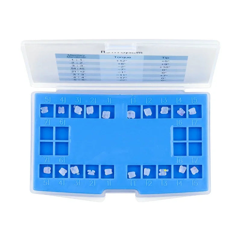 VVDental Dental Orthodontic Ceramic Brackets Roth MBT 345 Hooks Monoblock for Braces Teeth Alignment Material for Dentistry