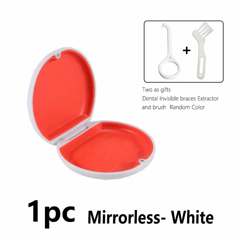 Oral Mouth Guard Aligner Braces Orthodontics Container Retainer Box Portable Travel False Denture Boxes Circular Magnetic Box