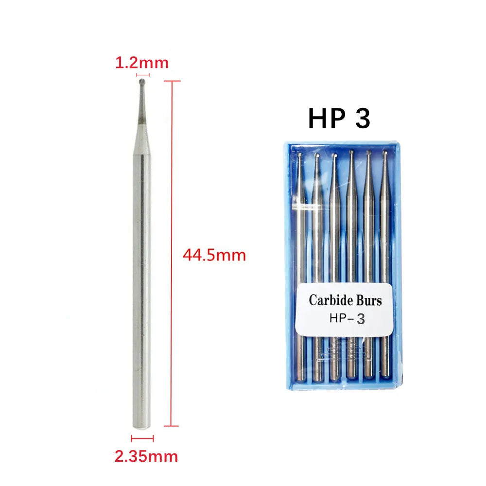 1Box Dental Tungsten Carbide Burs Low Speed Drill Round RA HP Latch Type For Dentistry Contra Angle/Straight Handpiece Cutter