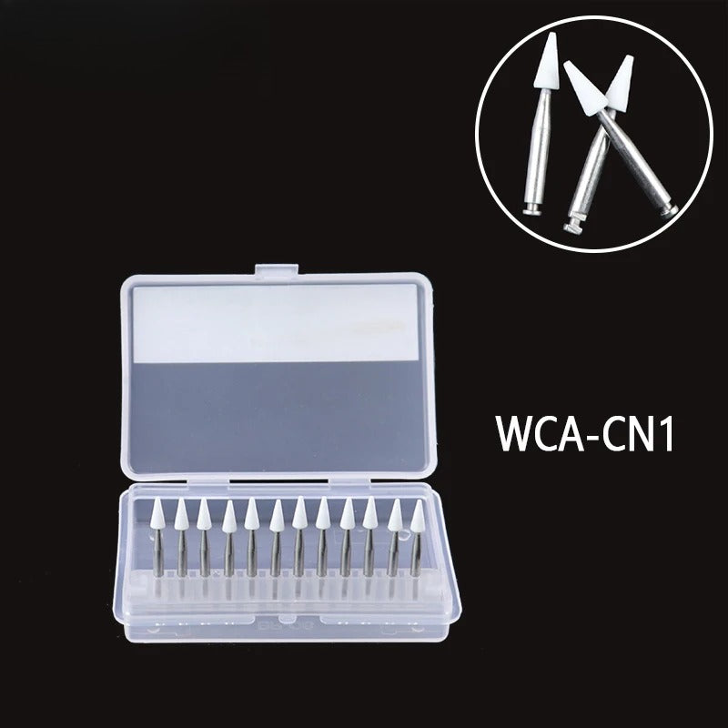 Dental Polishing White Stone Burs Cone/Flame/Round Shape Abrasion Bur Fit For High Speed Handpiece 1.6mm Dentistry Material