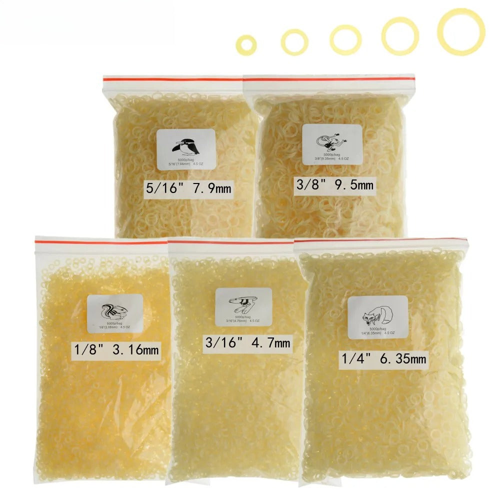 5000PCS Dental Orthodontic Elastic Rubber Bands Latex Teeth Braces Ortho Tool Dentist Ligature Ring 2.5 3.5 4.5 5 6.5OZ Force