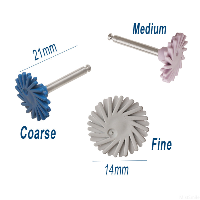 6Pcs/Set Dental Rubber Polisher Composite Resin Polishing Discs Diamond System Burs RA Dentistry Polish Wheel Spiral Flex Tools