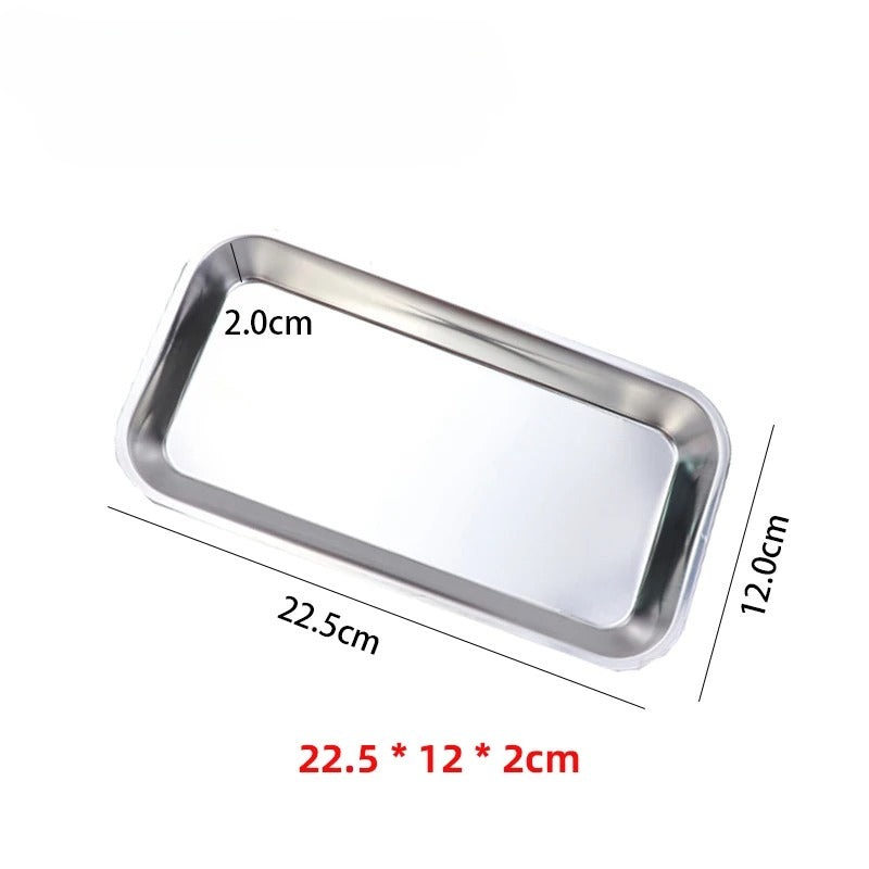 1/2pcs Dental Stainless Steel Tray Cosmetic Storage Tray Plate Medical Tool Nail Tattoo Dental Medical Device Supplies Tray Dish