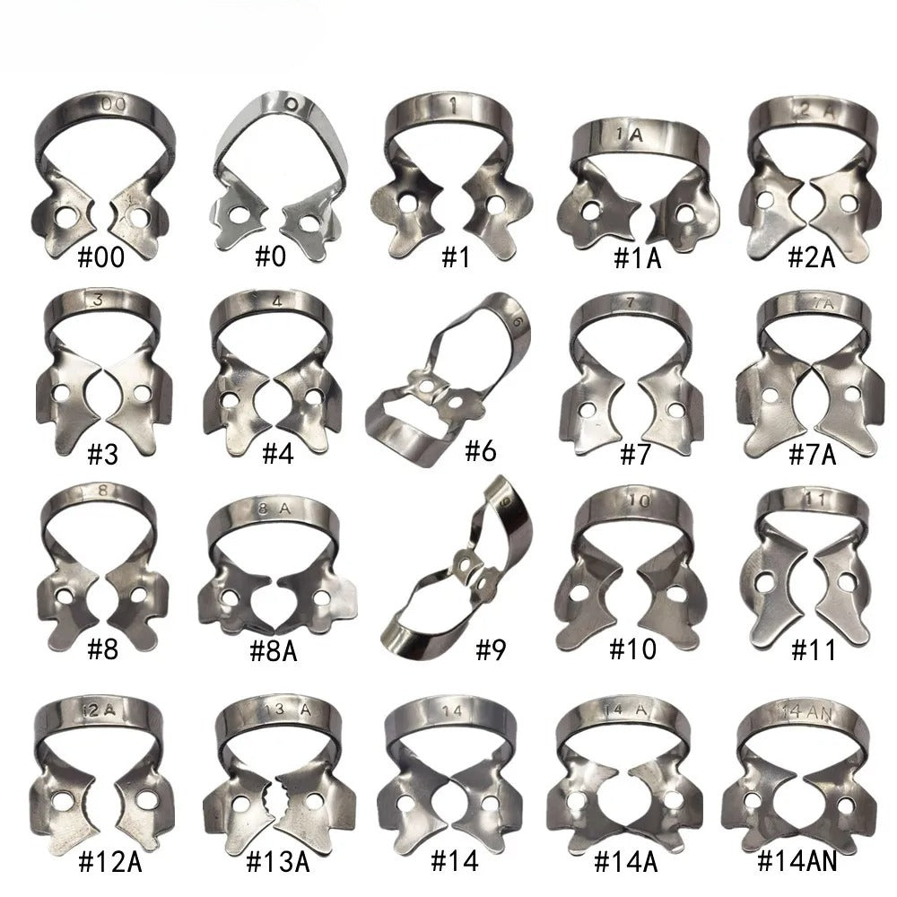 1Pc Dental Rubber Dam Clamps Endodontic Restorative Barrier Clips Stainless Steel Frame Holder for Molar Teeth Dentist Material
