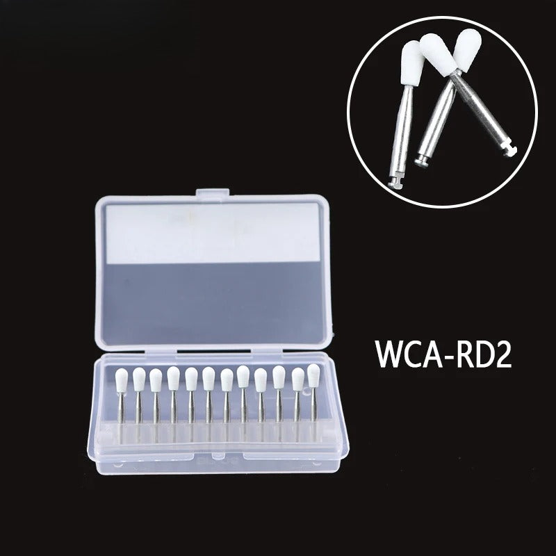 Dental Polishing White Stone Burs Cone/Flame/Round Shape Abrasion Bur Fit For High Speed Handpiece 1.6mm Dentistry Material