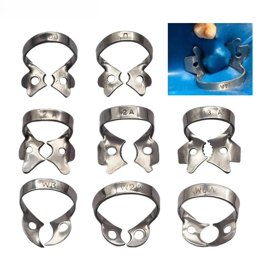 1Pc Dental Rubber Dam Clamps Endodontic Restorative Barrier Clips Stainless Steel Frame Holder for Molar Teeth Dentist Material